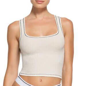 SKIMS White/Navy Cotton Rib Set (NWT)